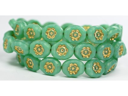 Flowers in oval 14x11mm - Pressed beads