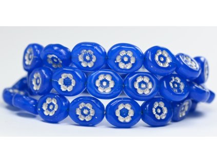 Flowers in oval 14x11mm - Pressed beads