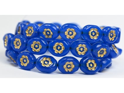 Flowers in oval 14x11mm - Pressed beads