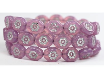 Flowers in oval 14x11mm - Pressed beads