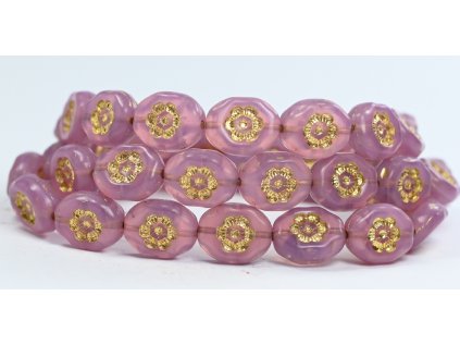 Flowers in oval 14x11mm - Pressed beads