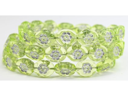 Flowers in oval 14x11mm - Pressed beads