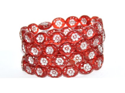 Flowers in oval 14x11mm - Pressed beads