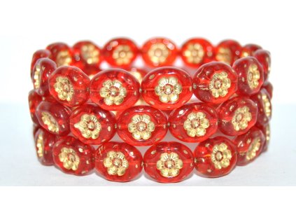 Flowers in oval 14x11mm - Pressed beads