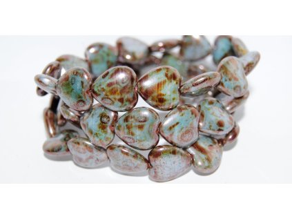 Pressed beads -Heards 16x15mm