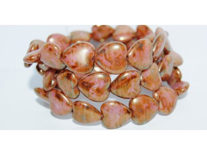 Pressed beads -Heards 16x15mm