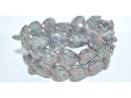 Pressed beads -Heards 16x15mm