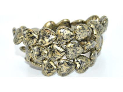 Pressed beads -Heards 16x15mm