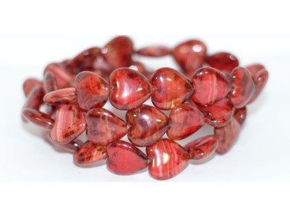 Pressed beads -Hearts 16x15mm