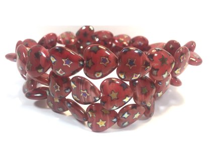 Pressed beads -Hearts 16x15mm