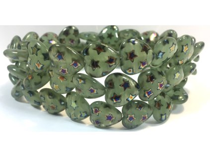 Pressed beads -Heards 16x15mm