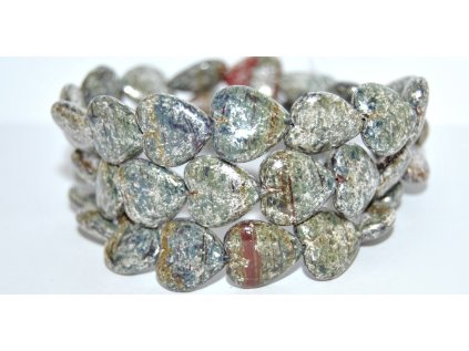 Pressed beads -Heards 16x15mm