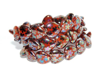 Pressed beads -Hearts 16x15mm