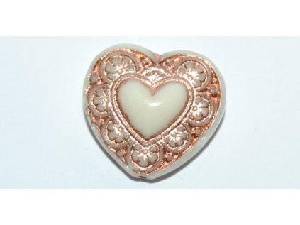 Doublet - Hearts -17x18mm (cream)