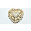 Doublet - Hearts -17x18mm (cream)