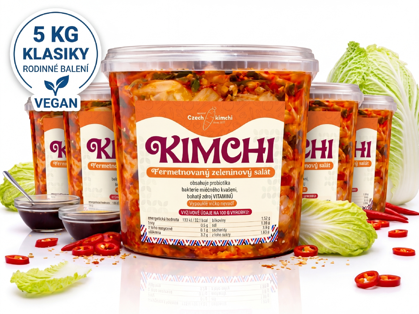 Rodinné balení Kimchi se sójovou omáčkou (Vegan) 5× 1 kg
