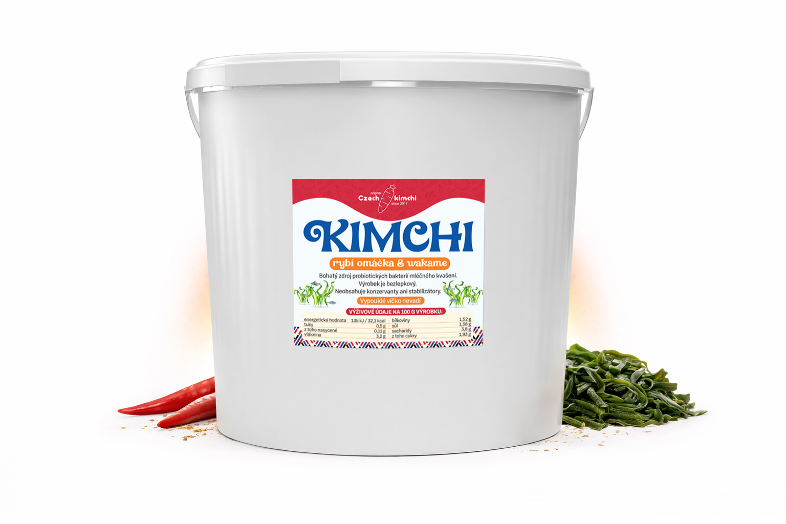 Kimchi s rybí omáčkou a řasou wakame 10kg