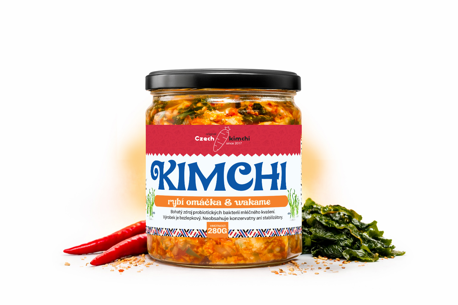 Kimchi s rybí omáčkou a řasou wakame 280g
