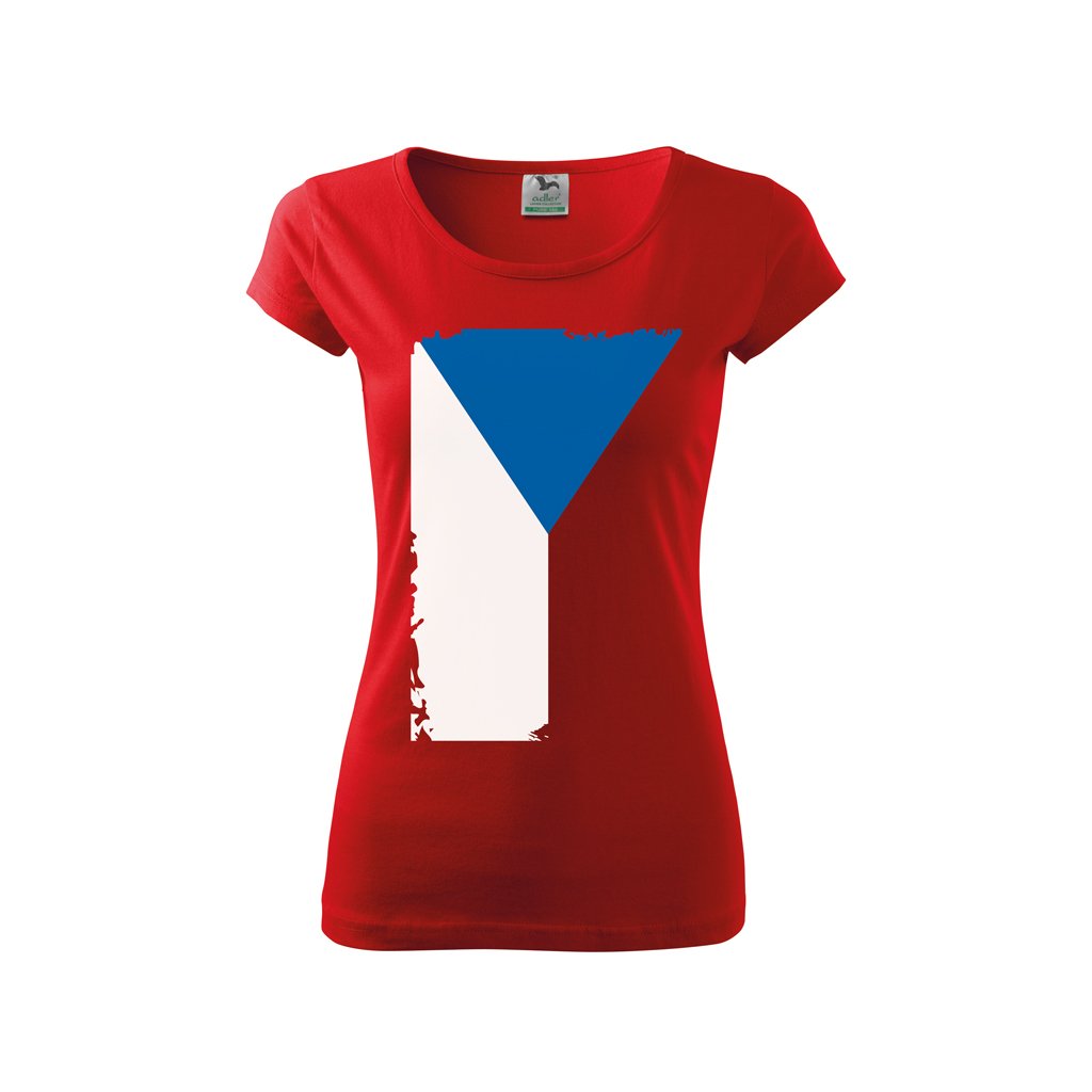 Tričko s českou vlajkou – dámské, červené CZECHMANIA.CZ