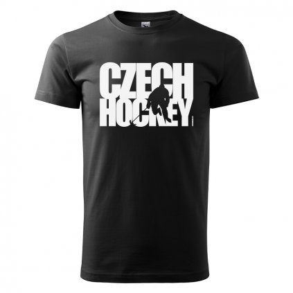tshirt man black czech hockey