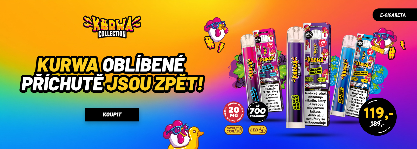 KURWA COLLECTION oblíbené příchutě jsou zpět