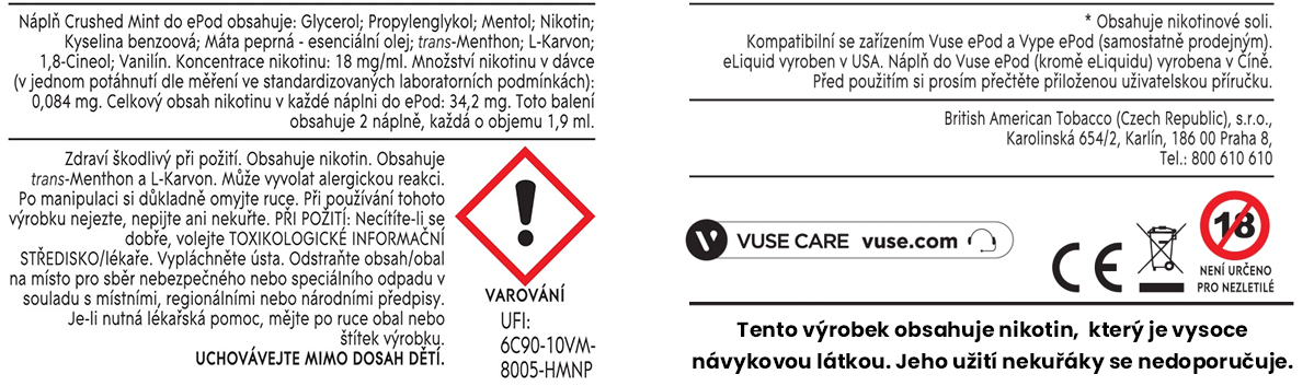 VUSE EPOD CRUSHED MINT 18 MG