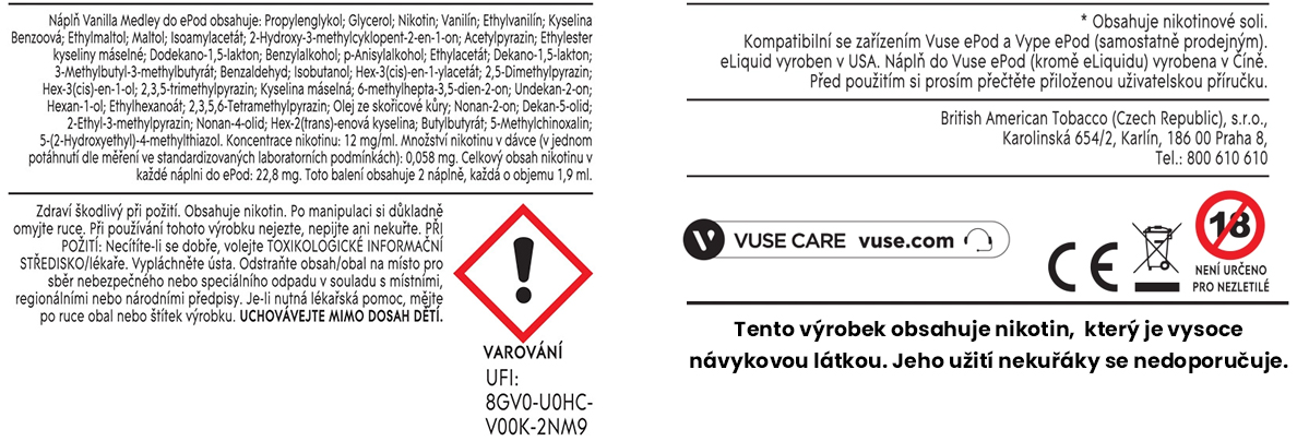 VUSE EPOD VANILLA MEDLEY 12 MG