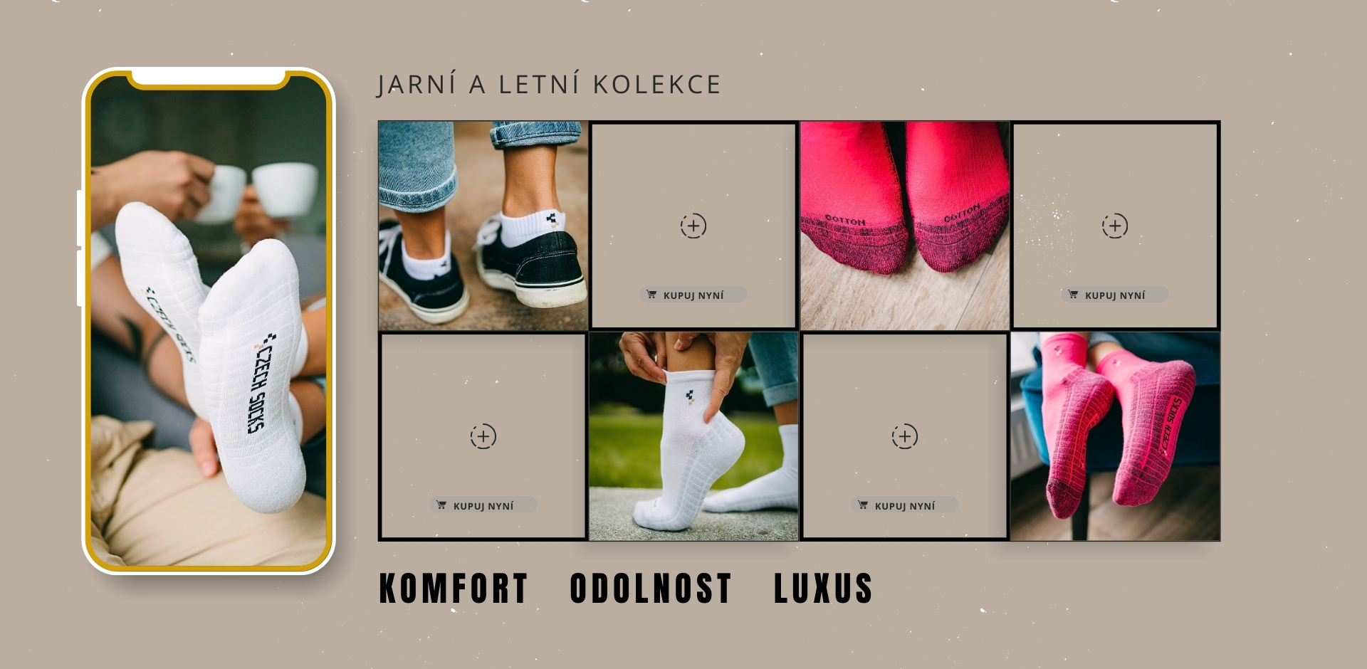 JARNÍ A LETNÍ KOLEKCE ČESKÝCH PONOŽEK