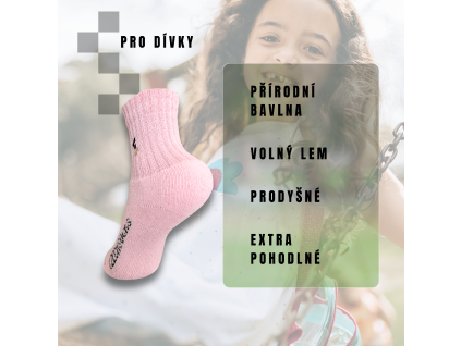 fotka detskych bavlnenych ponozek czechsocks ruzove
