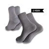 Tenké bavlněné ponožky s volným lemem šedé, 2 páry  Loose Top Cotton Socks Grey 2-pack