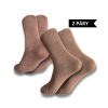 Tenké bavlněné ponožky s volným lemem hnědé, 2 páry  Loose Top Cotton Socks Brown 2-pack