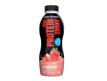 Body Attack - High Protein Shake Příchuť Jahoda - 500 ml