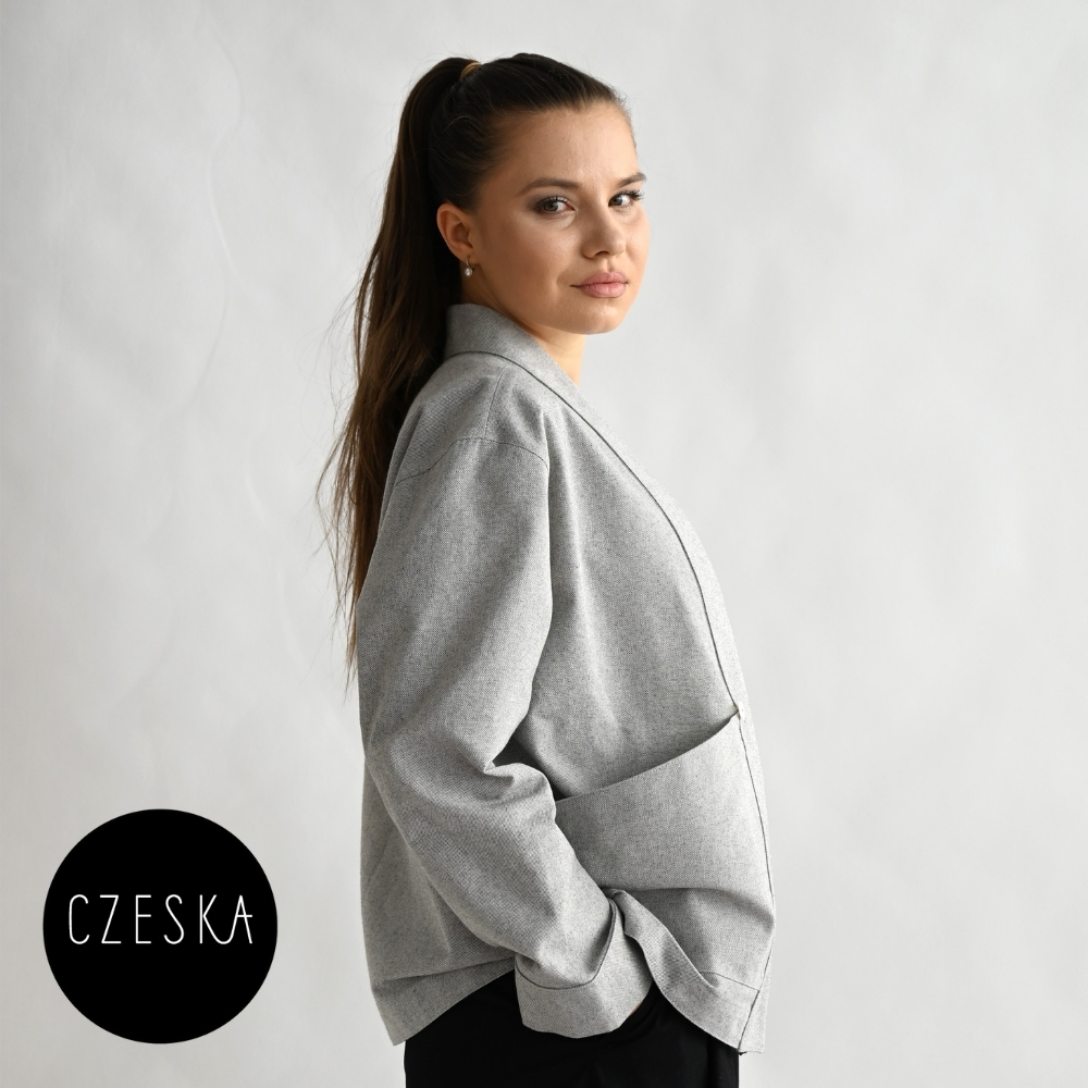 KIMONOVÝ KABÁTEK AO CREMA S PODŠÍVKOU