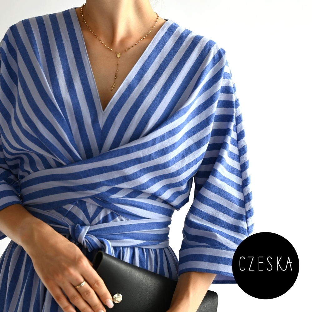 ZAVINOVACÍ ŠATY LOREIN BLUE/LAVENDER