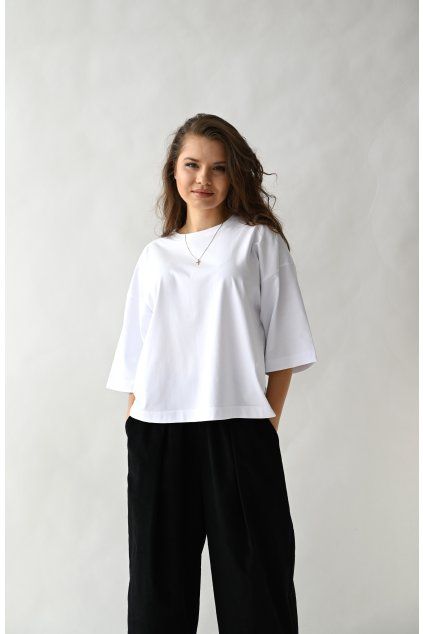T-shirt top bílá