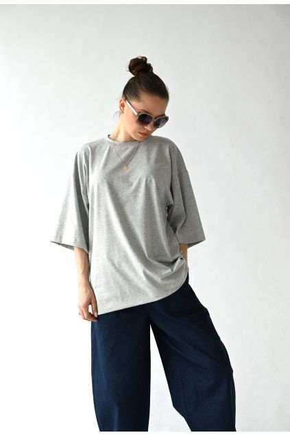 T-shirt top long grey