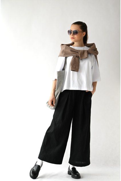 Culottes Daria black linen