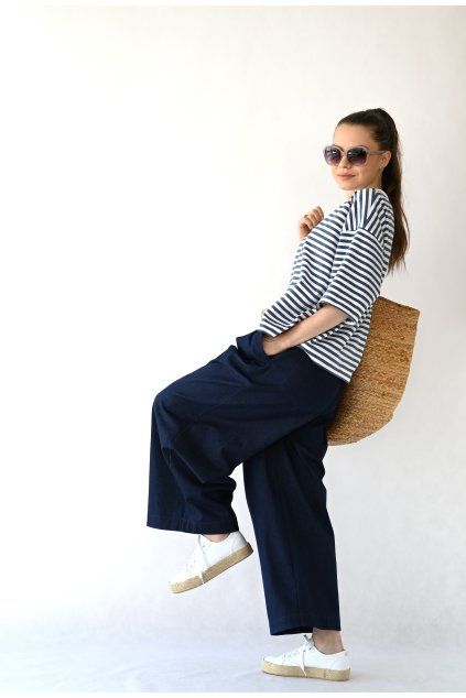Kulotky Daria denim modrá