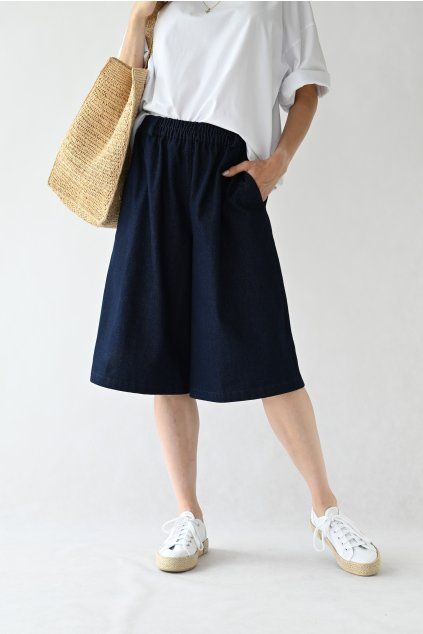 Bermudy Sara denim tmavě modrá
