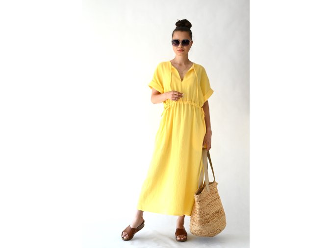 Šaty Caroli mušelín yellow