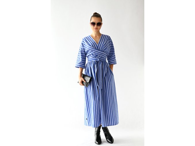 Zavinovací šaty Lorein blue/lavender