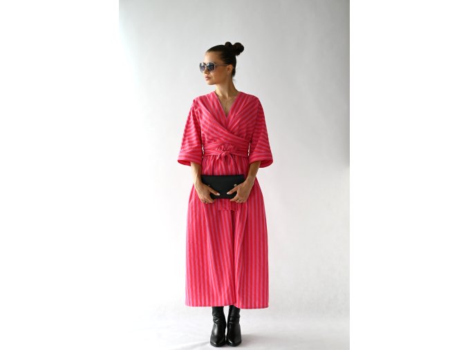 Zavinovací šaty Lorein pink/red
