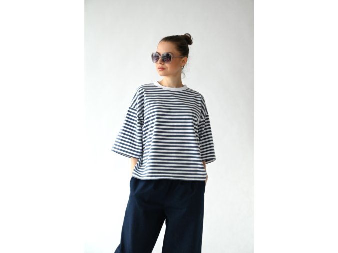 T-shirt top stripe blue