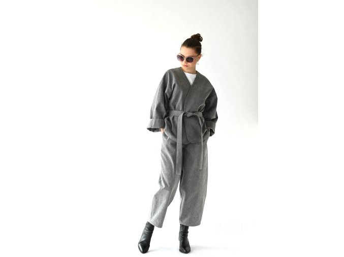 Kimonový kabátek Nambu grey denim