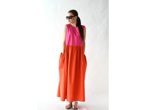 Šaty Josie color block pink/orange