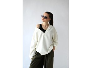 Oversize V-neck svetr