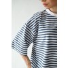 T-shirt top long stripe blue