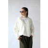 Oversize V-neck svetr krémová