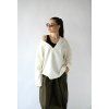 Oversize V-neck svetr krémová