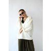 Oversize V-neck svetr krémová